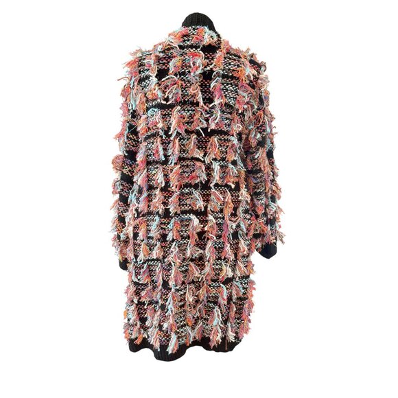 NWT Wild Flower Multicolor Chunky Metallic  Fringe Cardigan - Picture 4 of 8